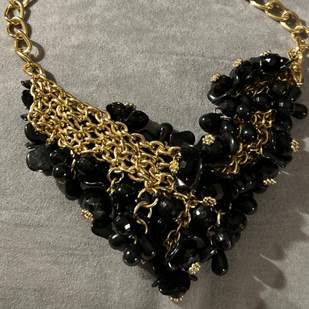 Vintage Talbot's Black Chunky Statement Necklace